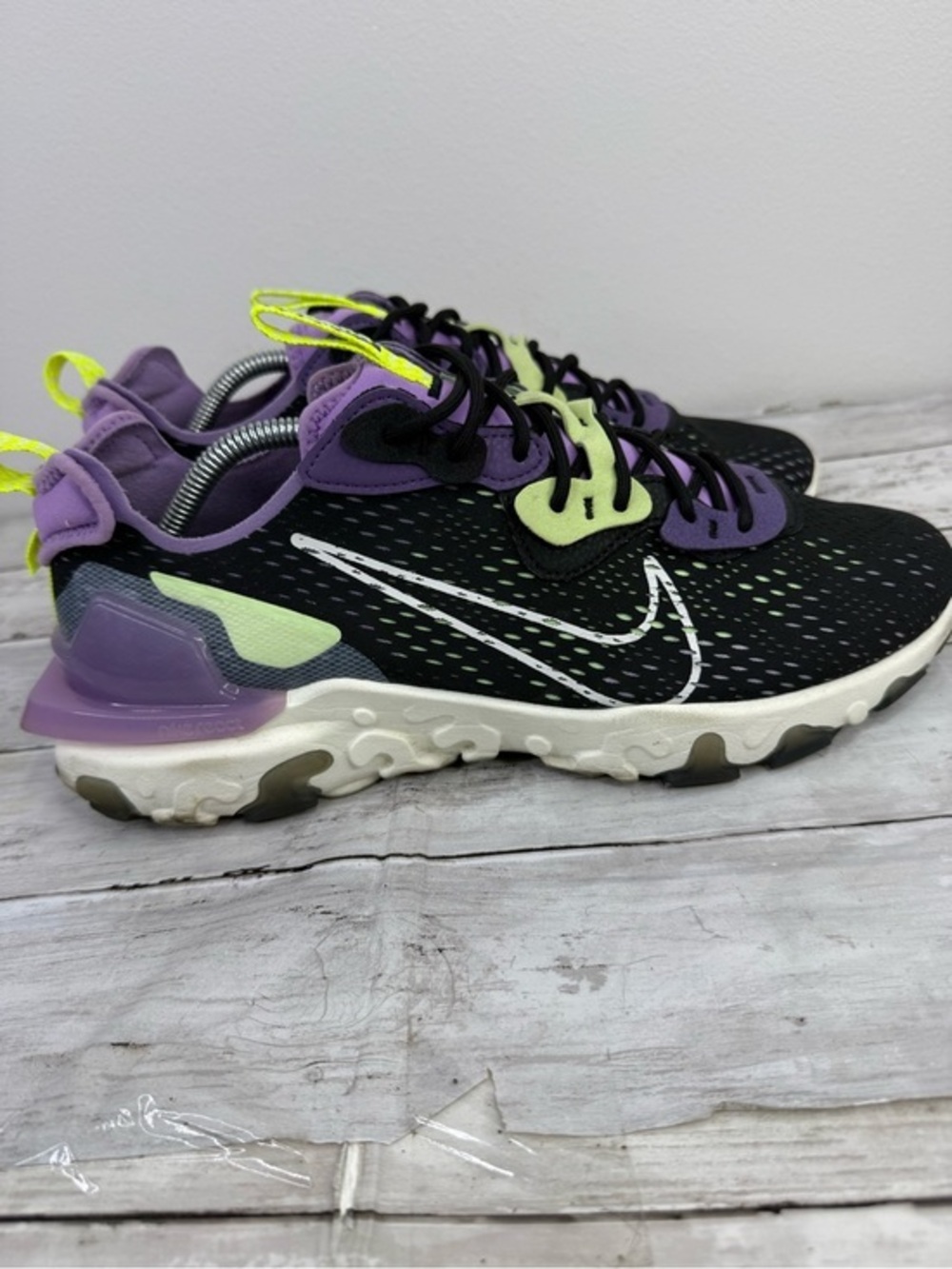 Nike React Vision D/MS/X Black Purple Volt CI7523-001 Running Shoes